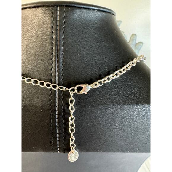 Silver toned and rhinestones necklace 16” & 3” ext - Picture 8 of 15